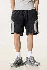 Y2K Patchwork Washed Cotton Shorts