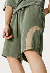 Y2K Patchwork Washed Cotton Shorts