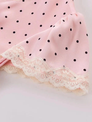 Y2K Pink Polka Dot Maxi Dress view 5 | MAUVSTUDIO®