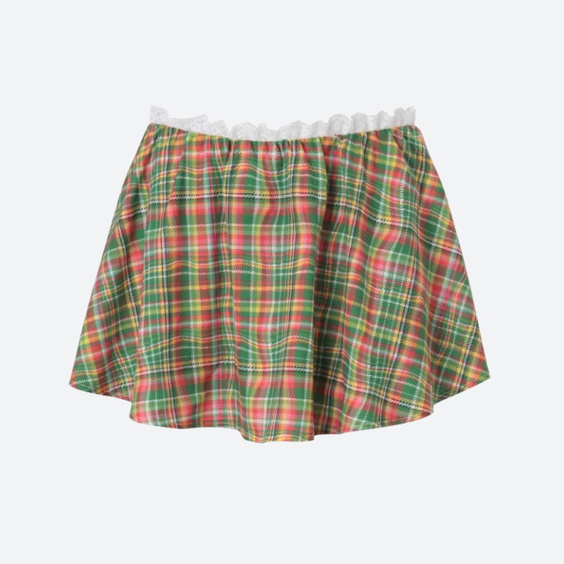 , Y2K skirt styled with a crop top