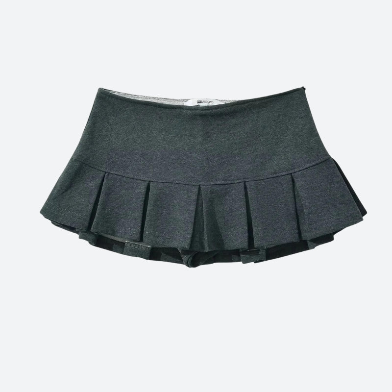Y2K Pleated Micro Skort, Y2K skort styled with a crop top