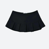 Y2K Pleated Micro Skort, Y2K skort styled with a crop top