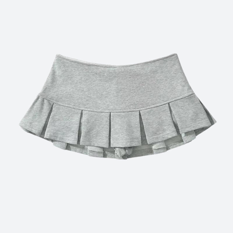 Y2K Pleated Micro Skort, Y2K skort styled with a crop top