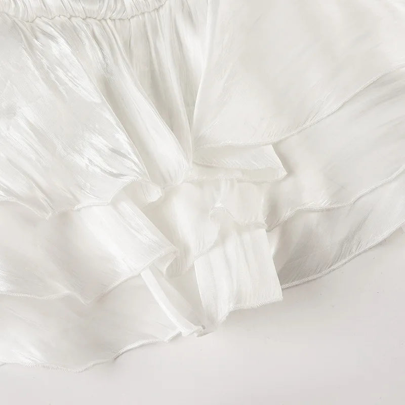 Y2K Pleated Off Shoulder Mini Dress view 6 | MAUVSTUDIO®