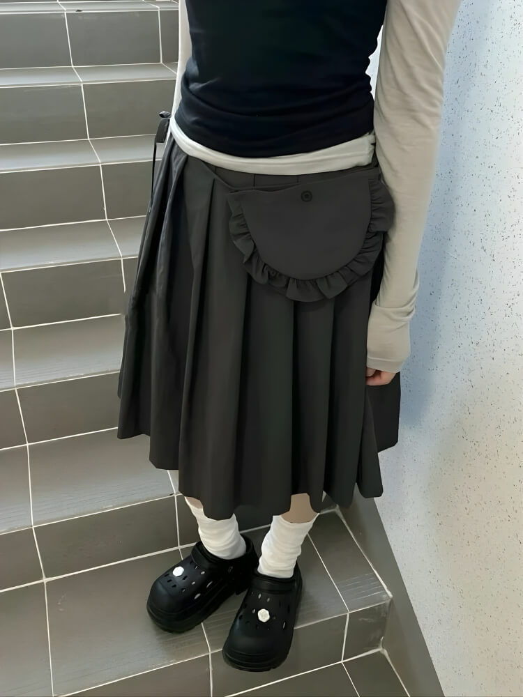, Y2K skirt styled with a crop top