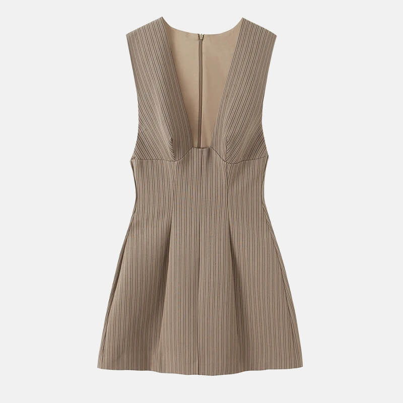 Y2K Plunge Neck Mini Dress view 3 | MAUVSTUDIO®