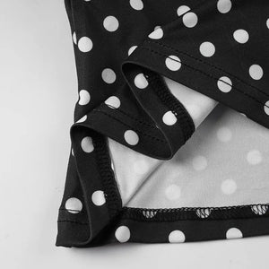 Y2K Polka Dot Halter Top with tie detail, Y2K halter top styled with low rise bottoms