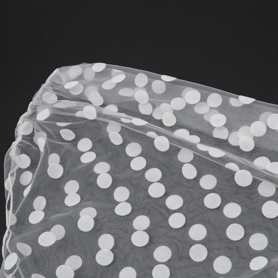 Y2K Polka Dot Mesh Tulle & Top with sheer mesh, Y2K halter top styled with low rise bottoms