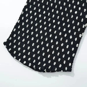 Y2K Polka Dot Scarf Halter Top with open back, Y2K halter top styled with low rise bottoms