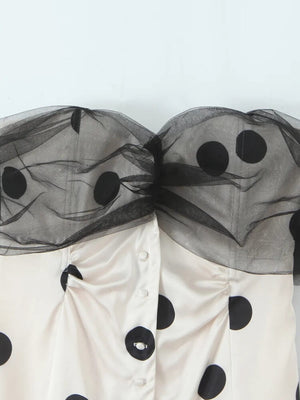 Y2K Polka Dot Sheer Mini Dress view 3 | MAUVSTUDIO®