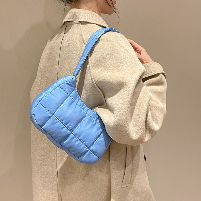Y2K Puffer Baguette Bag-Bags-MAUV STUDIO-STREETWEAR-Y2K-CLOTHING