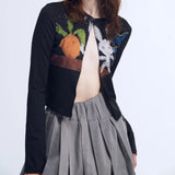 Y2K Rabbit Cropped Cardigan