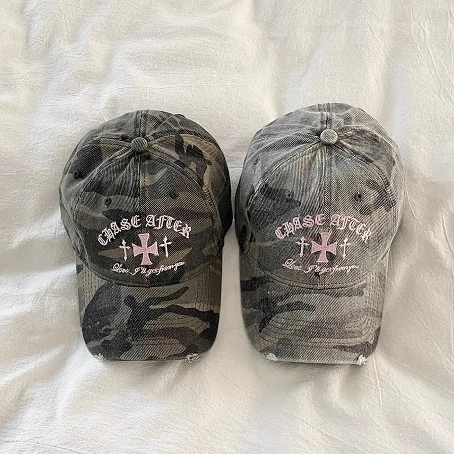 Y2K Retro Cross Camo Baseball Cap – MAUVSTUDIO®