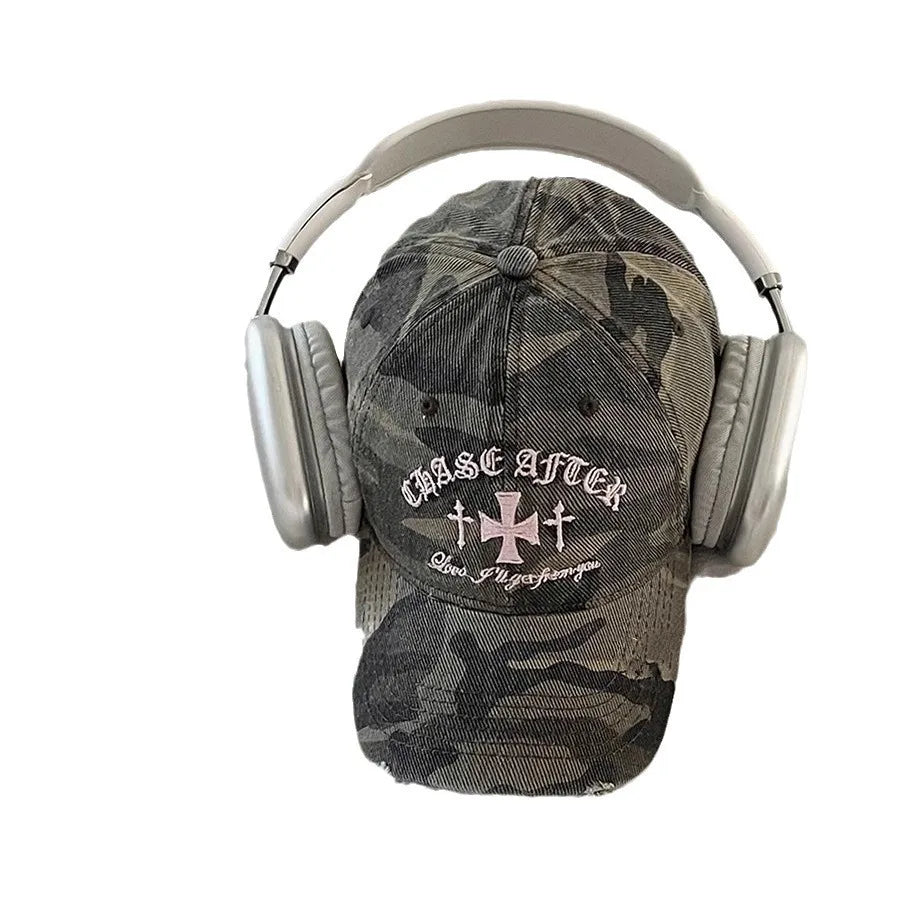 Y2K Retro Cross Camo Baseball Cap – MAUVSTUDIO®
