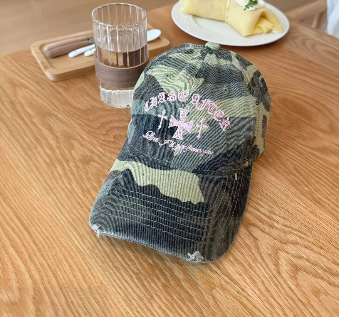 Y2K Retro Cross Camo Baseball Cap – MAUVSTUDIO®