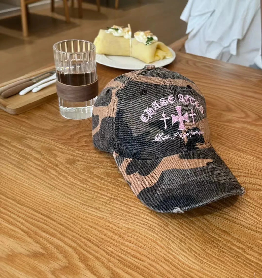 Y2K Retro Cross Camo Baseball Cap – MAUVSTUDIO®