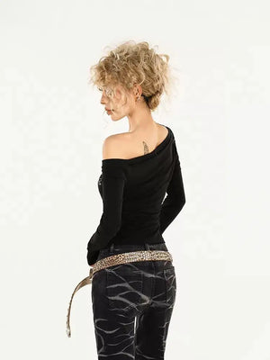 Y2K Rhinestone One Shoulder Top – MAUVSTUDIO®