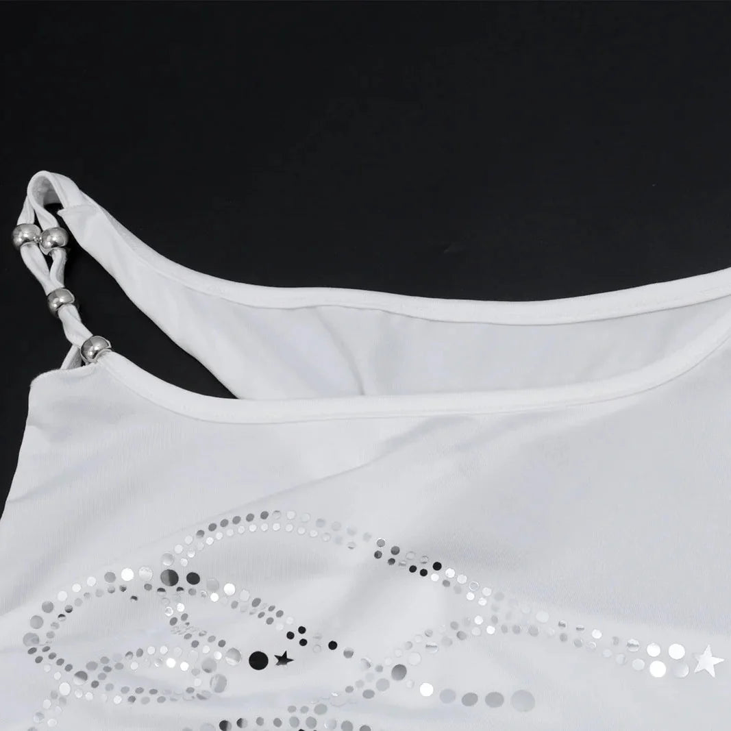 Y2K Rhinestone Tie-Up Crop Top with tie detail, Y2K tube top styled with low rise bottoms