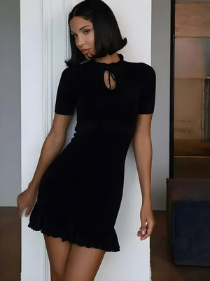 Y2K Ribbed Mini Dress view 16 | MAUVSTUDIO®