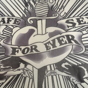Y2K Sacred Heart Top with printed graphic, Y2K long sleeve top styled with low rise bottoms