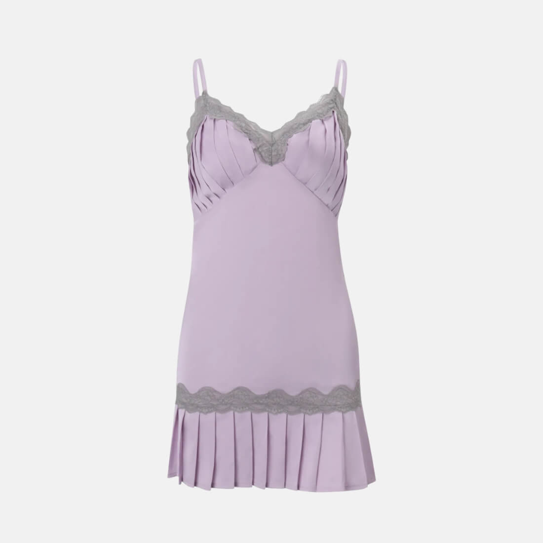 Y2K Satin Pleated Mini Dress view 5 | MAUVSTUDIO®
