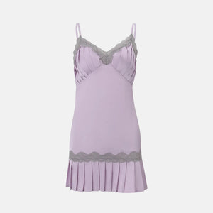 Y2K Satin Pleated Mini Dress view 5 | MAUVSTUDIO®