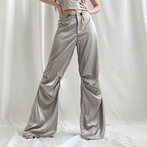 Y2K Satin Wide Leg Pants-Gray-S-Mauv Studio