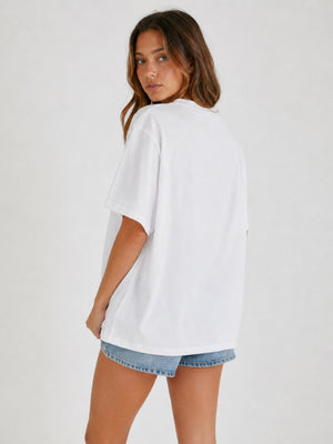 Y2K Self Care Tee with printed graphic, Y2K graphic tee styled with low rise bottoms