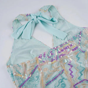 Y2K Sequined Halter Top – MAUVSTUDIO®