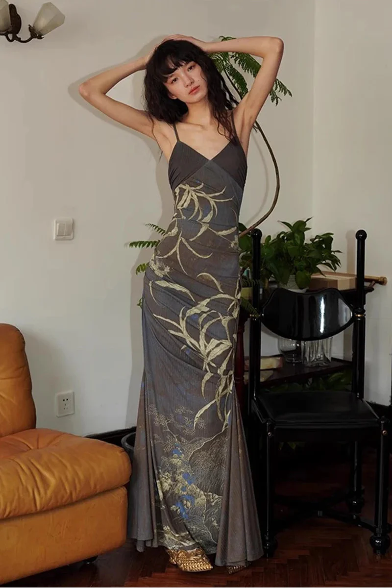 Y2K Sheer Maxi Dress view 4 | MAUVSTUDIO®