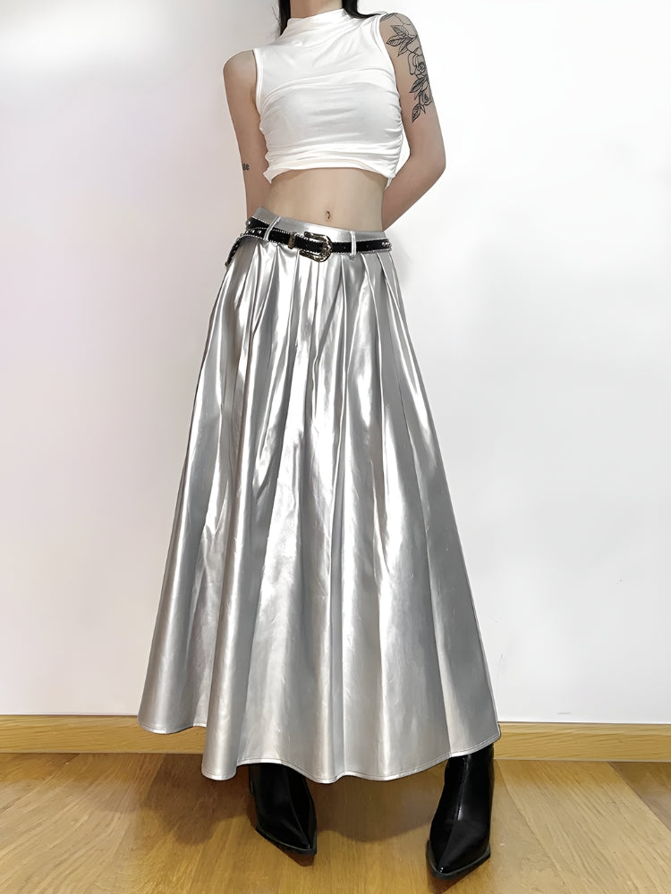 , Y2K skirt styled with a crop top