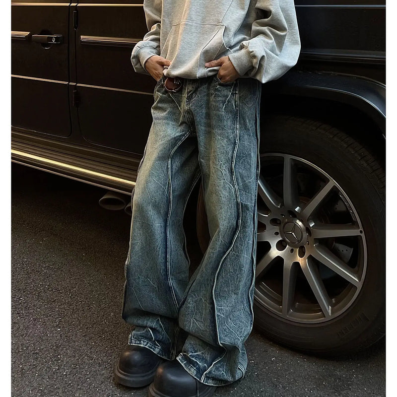 Y2K-Spliced-Flare-Baggy-Jeans- 