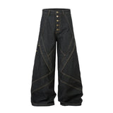 Y2K Spliced Patchwork Wide Leg Baggy Jeans