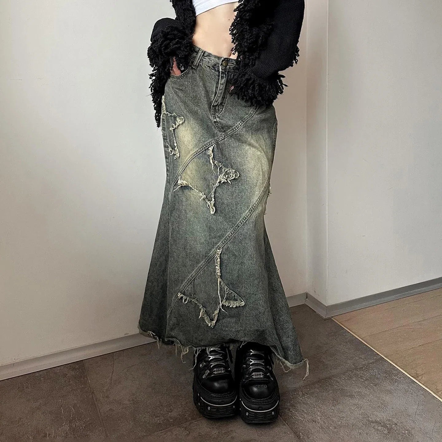 , Y2K skirt styled with a crop top
