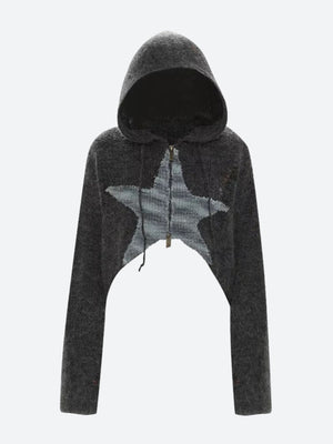 Y2K Star Hooded Cardigan