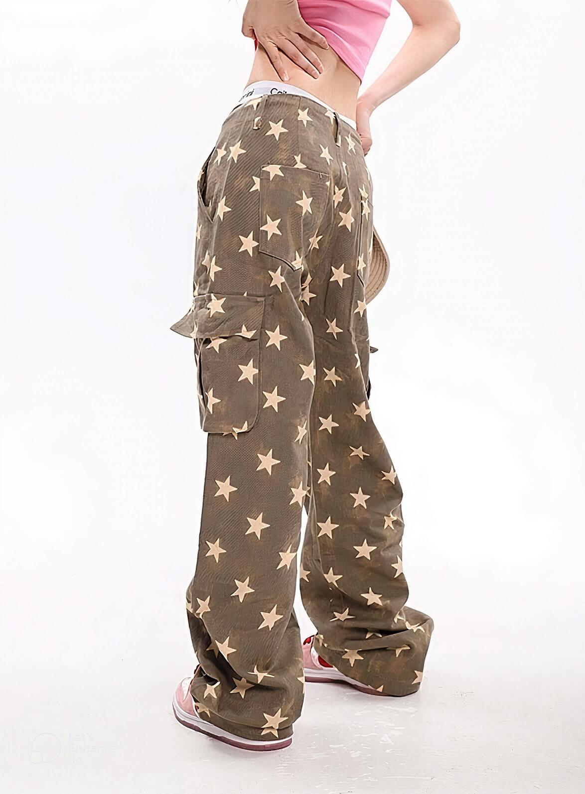 Y2K Star Low Rise Jeans-MAUV STUDIO