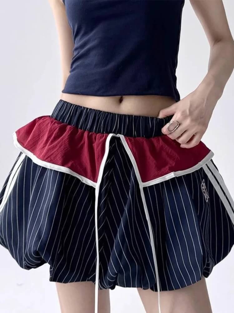 , Y2K skirt styled with a crop top