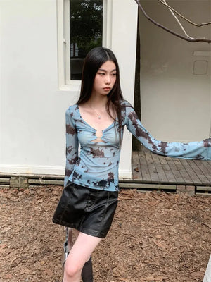 Y2K Tie Dye Sheer Tee – MAUVSTUDIO®