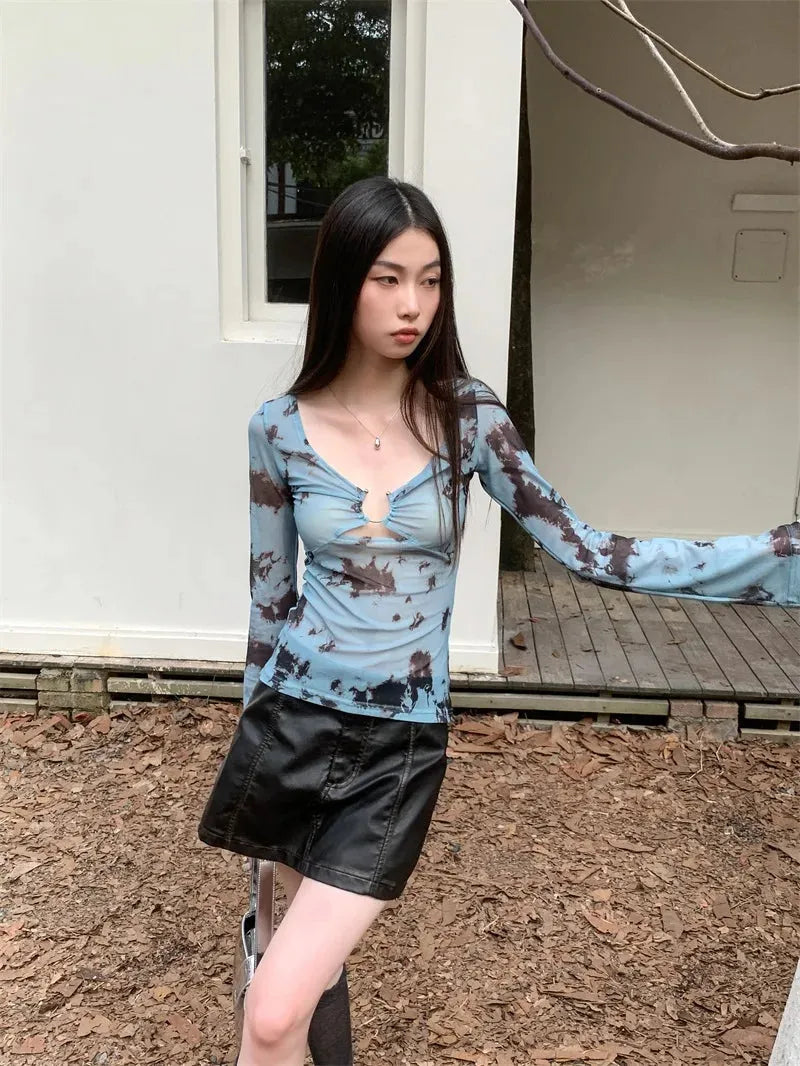Y2K Tie Dye Sheer Tee – MAUVSTUDIO®