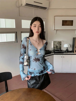 Y2K Tie Dye Sheer Tee – MAUVSTUDIO®