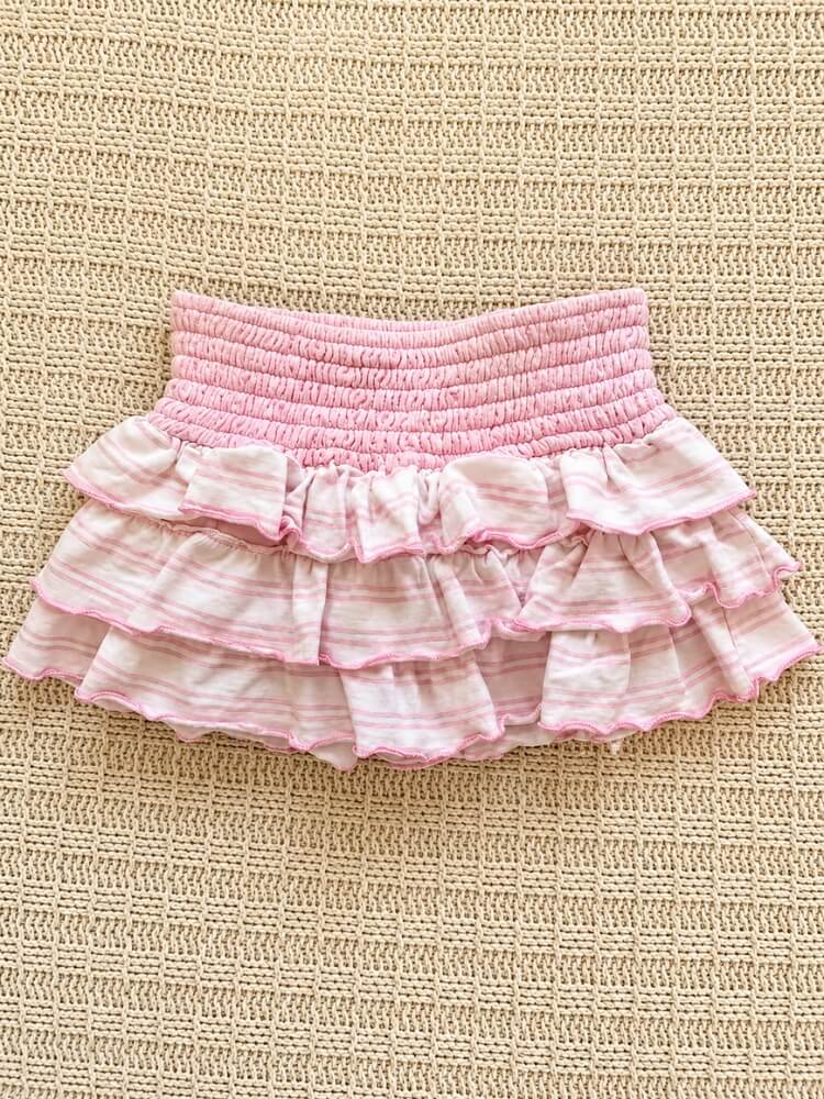 , Y2K skirt styled with a crop top