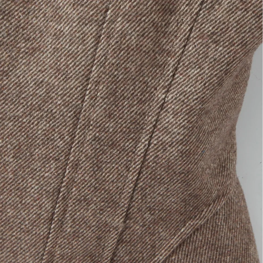 Y2K Tweed Corset Top with lace trim, Y2K corset styled with low rise bottoms
