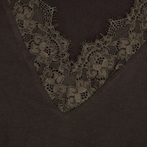 Y2K V Neck Lace Top with lace trim, Y2K long sleeve top styled with low rise bottoms