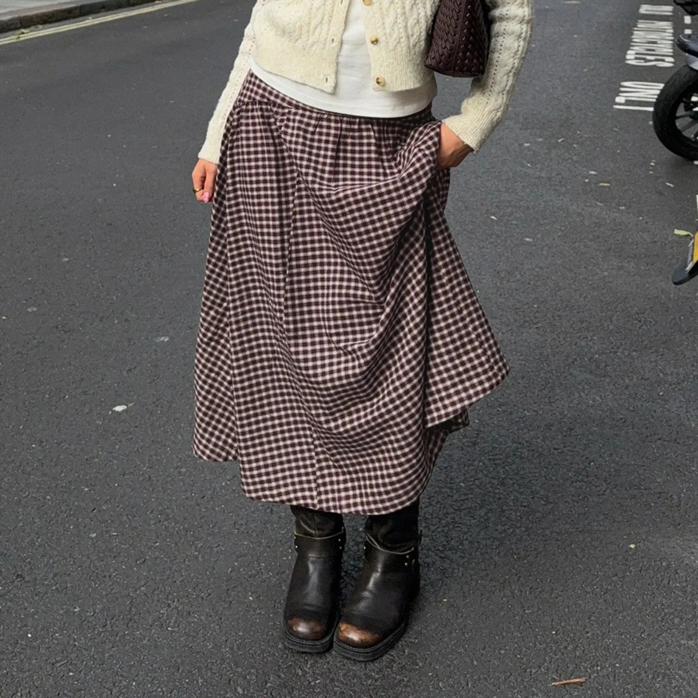 , Y2K skirt styled with a crop top