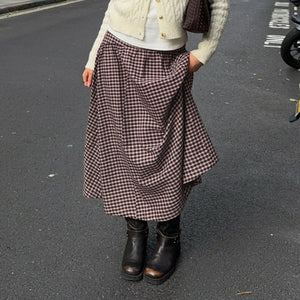 , Y2K skirt styled with a crop top