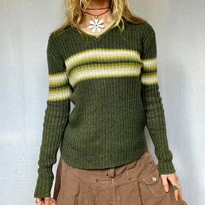 Y2K Vintage Striped Sweater