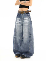 Y2K Washed Curved Baggy Boyfriend Fit Jeans