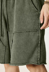 Y2K Washed Panelled Cotton Shorts