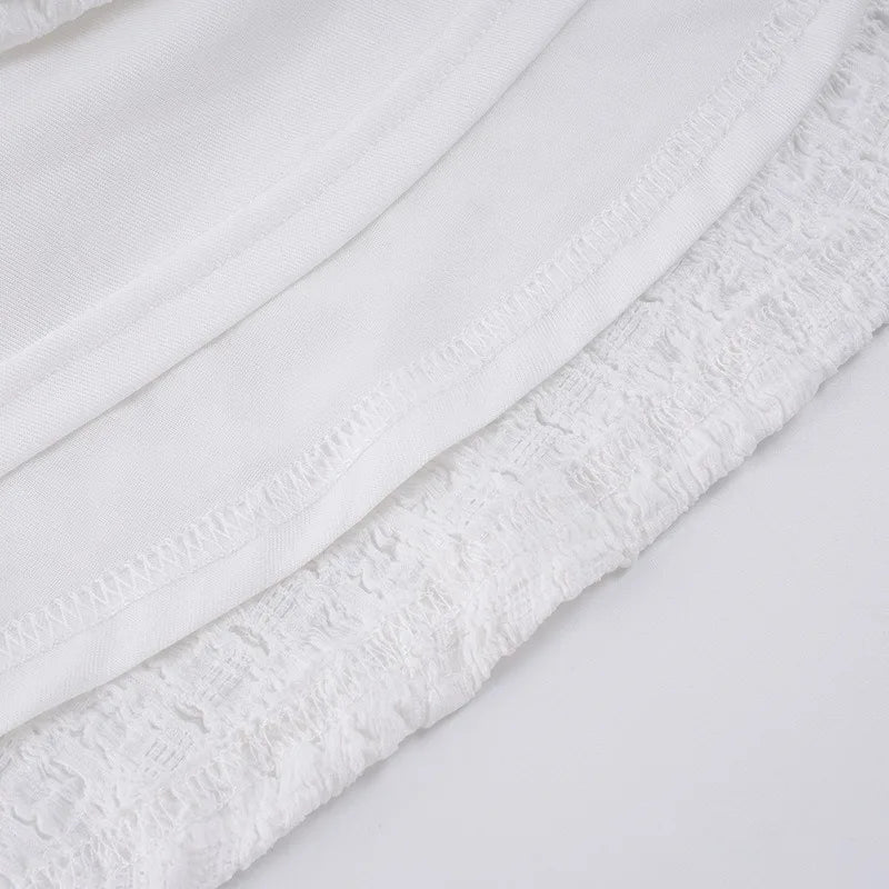 Y2K White Lace Mini Dress view 8 | MAUVSTUDIO®