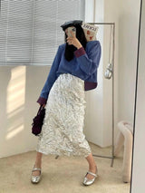 , Y2K skirt styled with a crop top